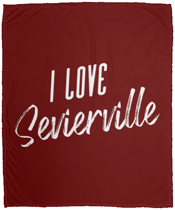 I Love Sevierville (White) - Plush Fleece Blanket (50x60)