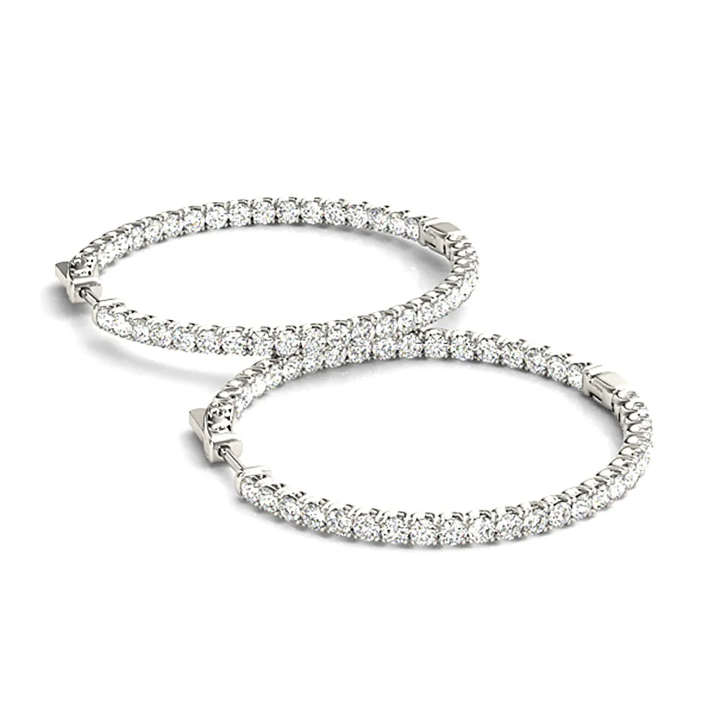 Inside-Out 2.00 ctw Diamond Hoop Earrings
