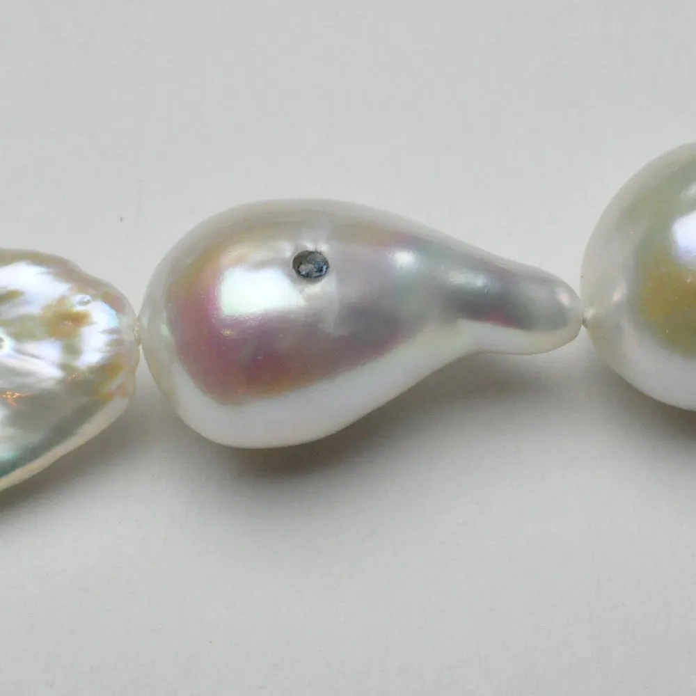 Jumbo Baroque Pearls with Sapphire Surprise