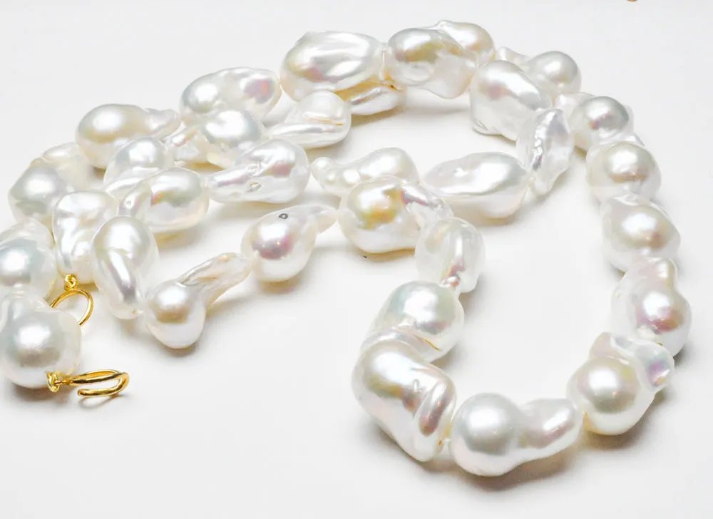 Jumbo Baroque Pearls with Sapphire Surprise
