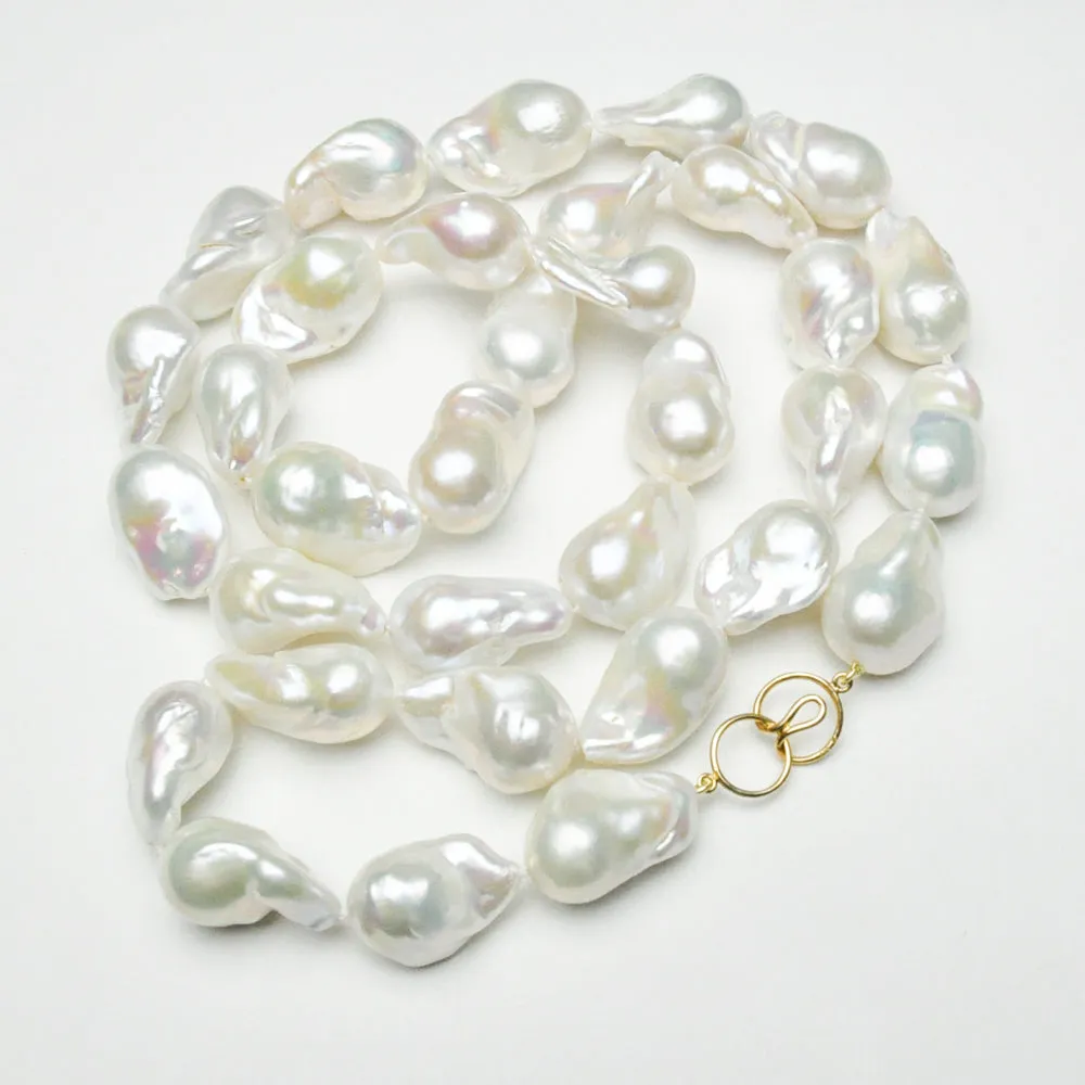 Jumbo Baroque Pearls with Sapphire Surprise
