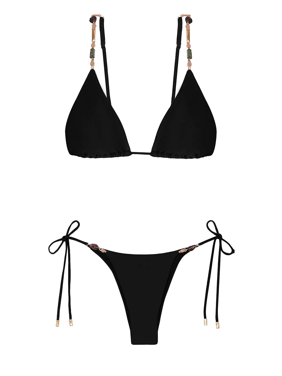 Kaia Parallel Tri-Kaia Detail Tie Side Bikini ::RET