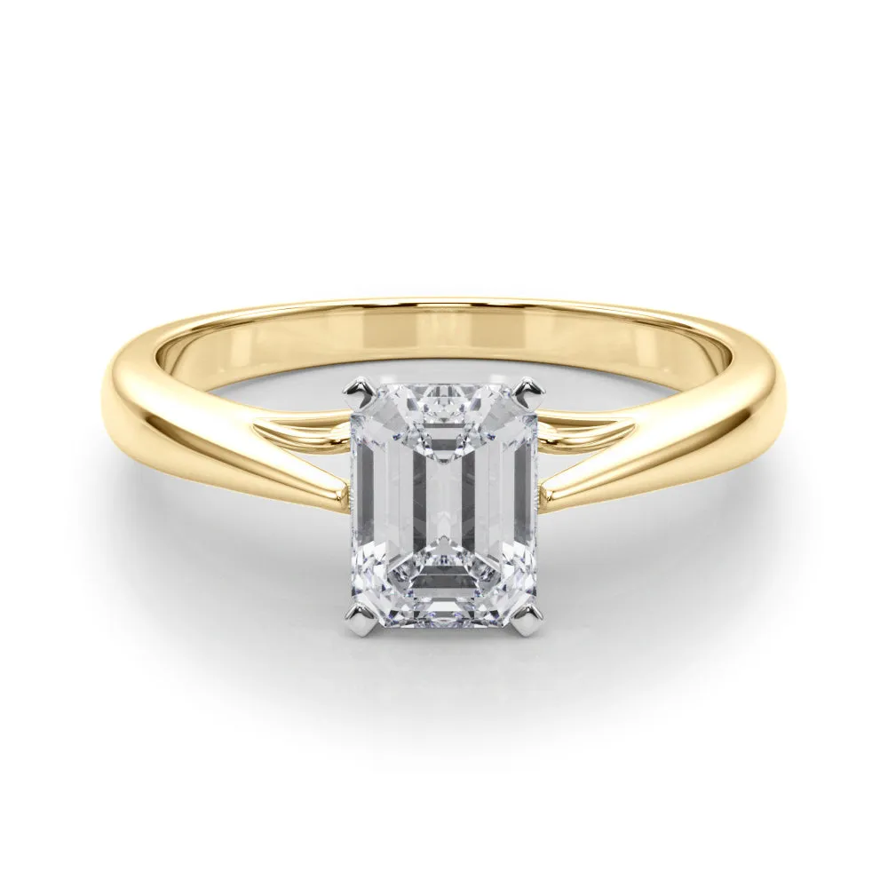 Katerina Emerald Diamond Solitaire Engagement Ring