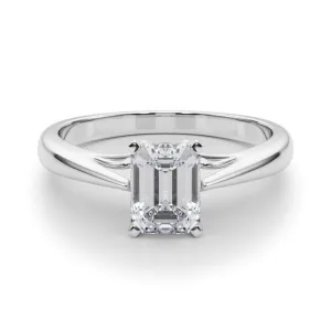 Katerina Emerald Diamond Solitaire Engagement Ring
