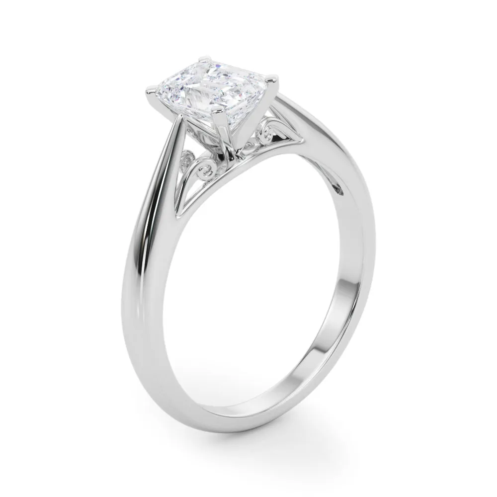 Katerina Emerald Diamond Solitaire Engagement Ring