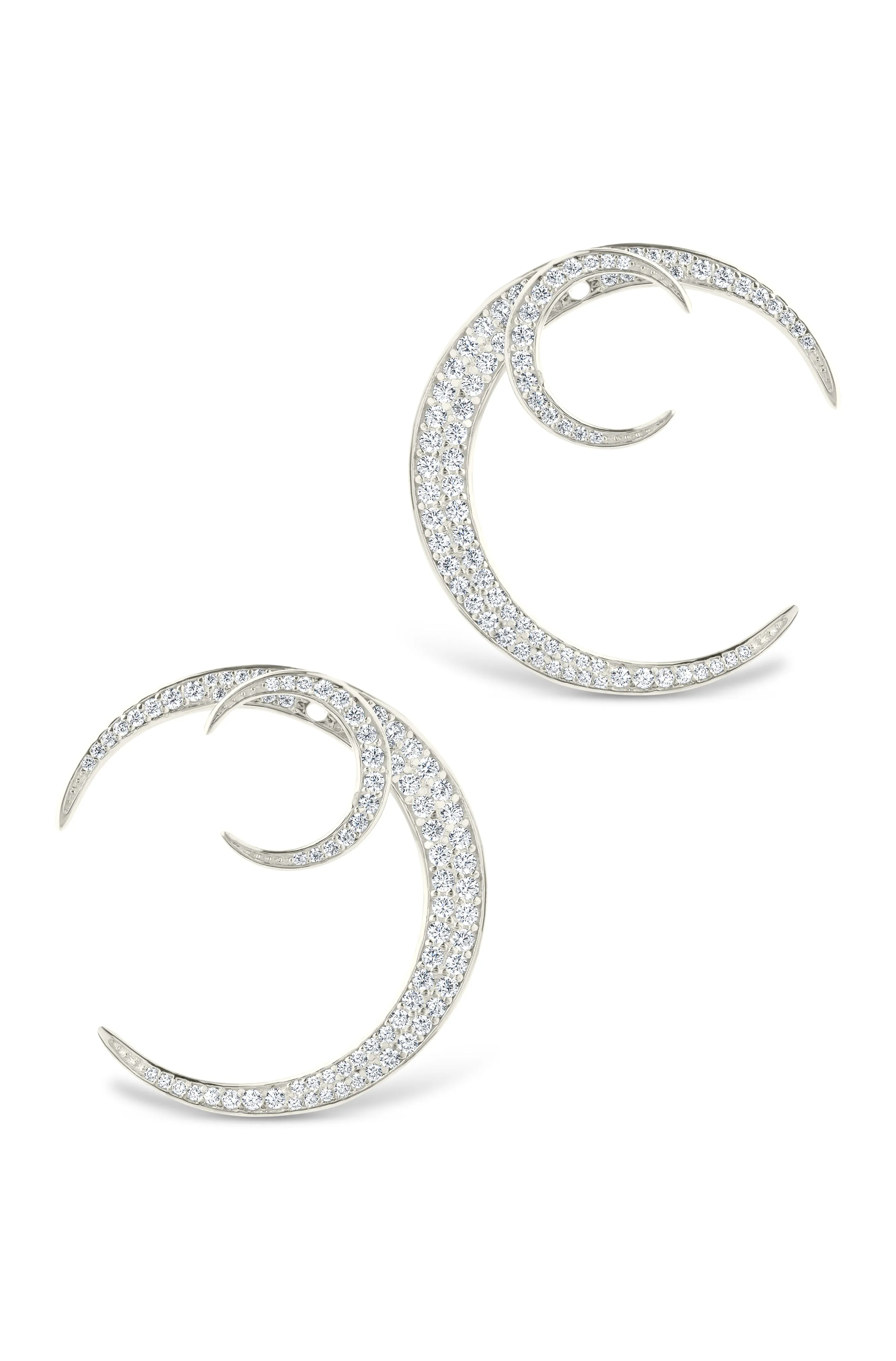 Keaton CZ Crescent Stud Earrings