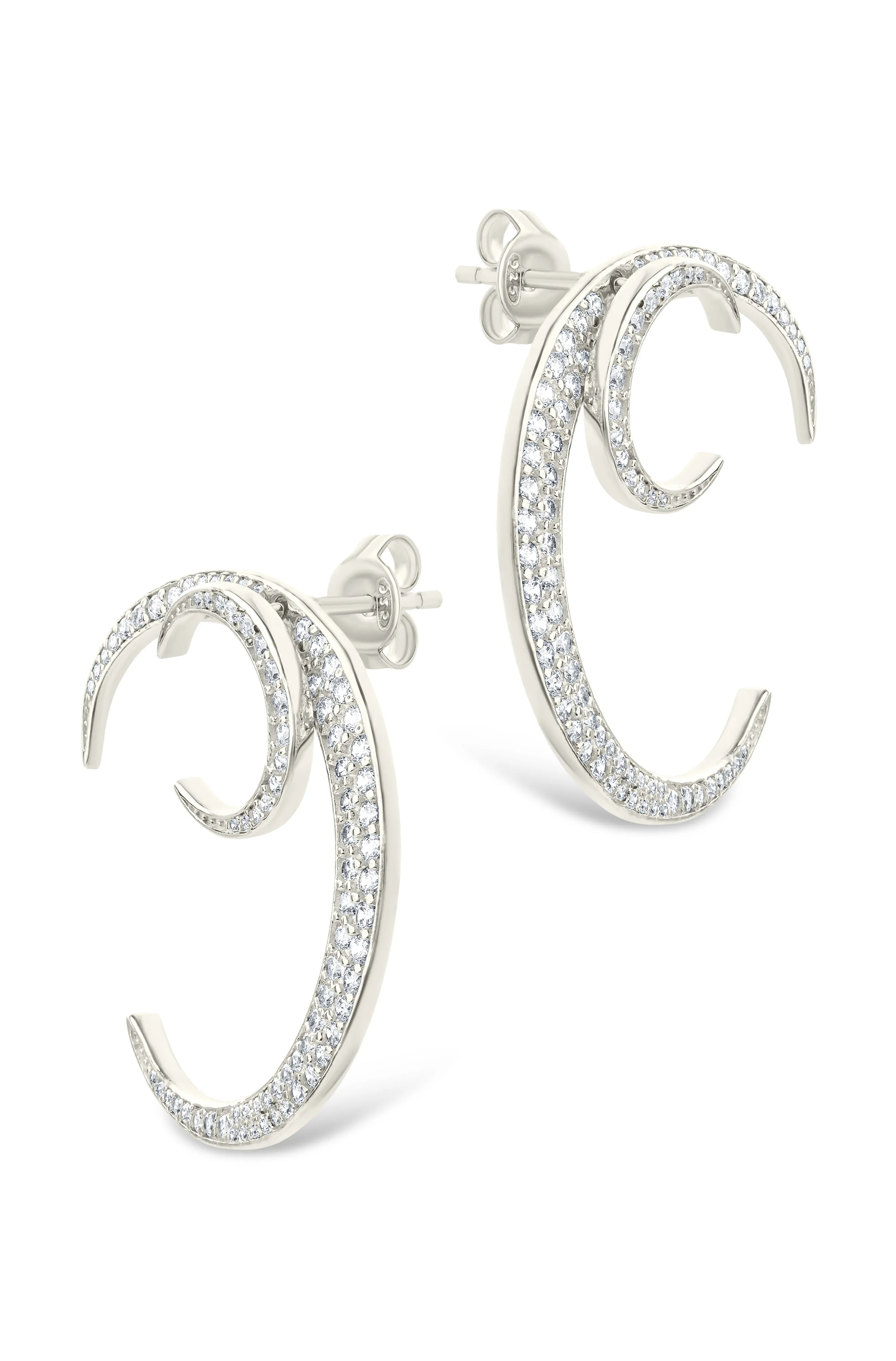Keaton CZ Crescent Stud Earrings