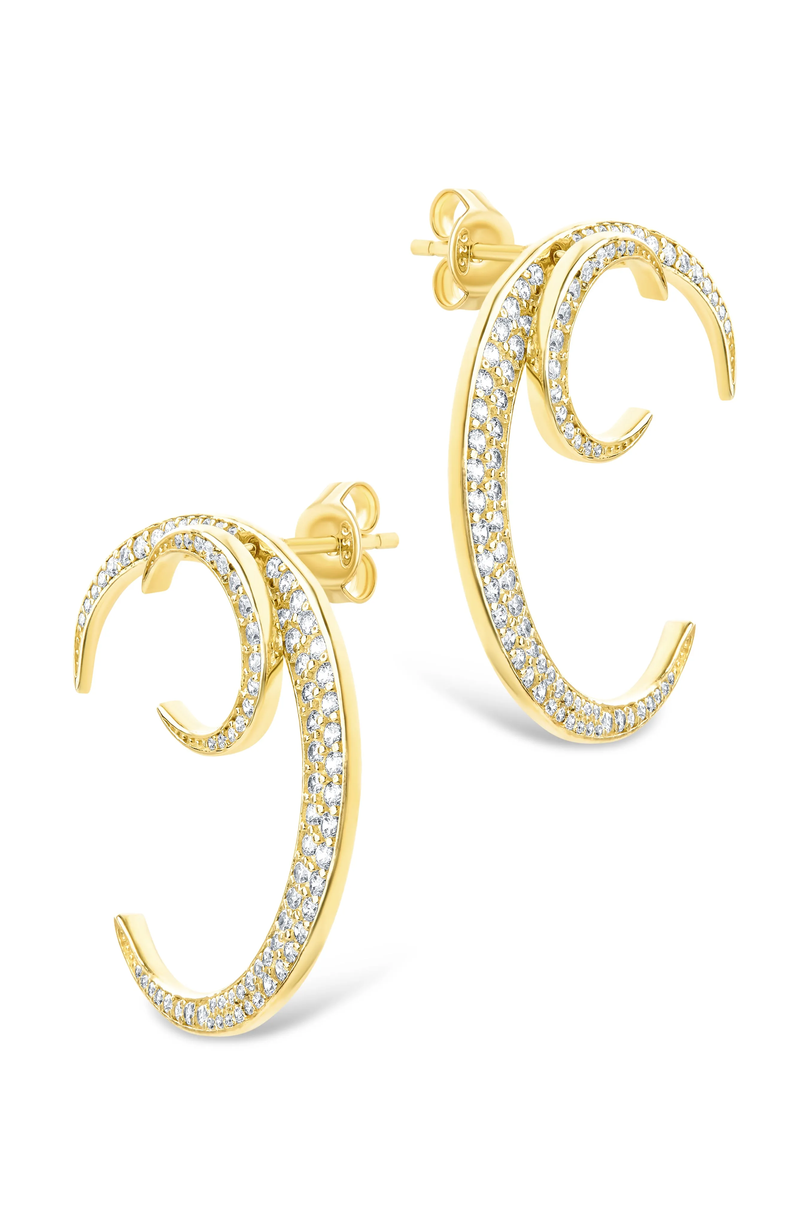 Keaton CZ Crescent Stud Earrings