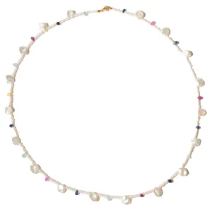 Keshi Pearls with Sapphire Briolettes
