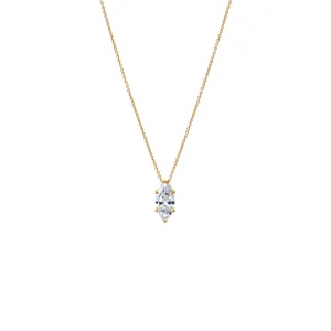 Lab Grown Diamond Marquise Solitaire Necklace 14K