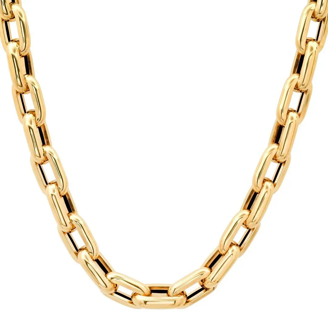 LARGE 14K GOLD RECTANGULAR LINK TINA CHAIN
