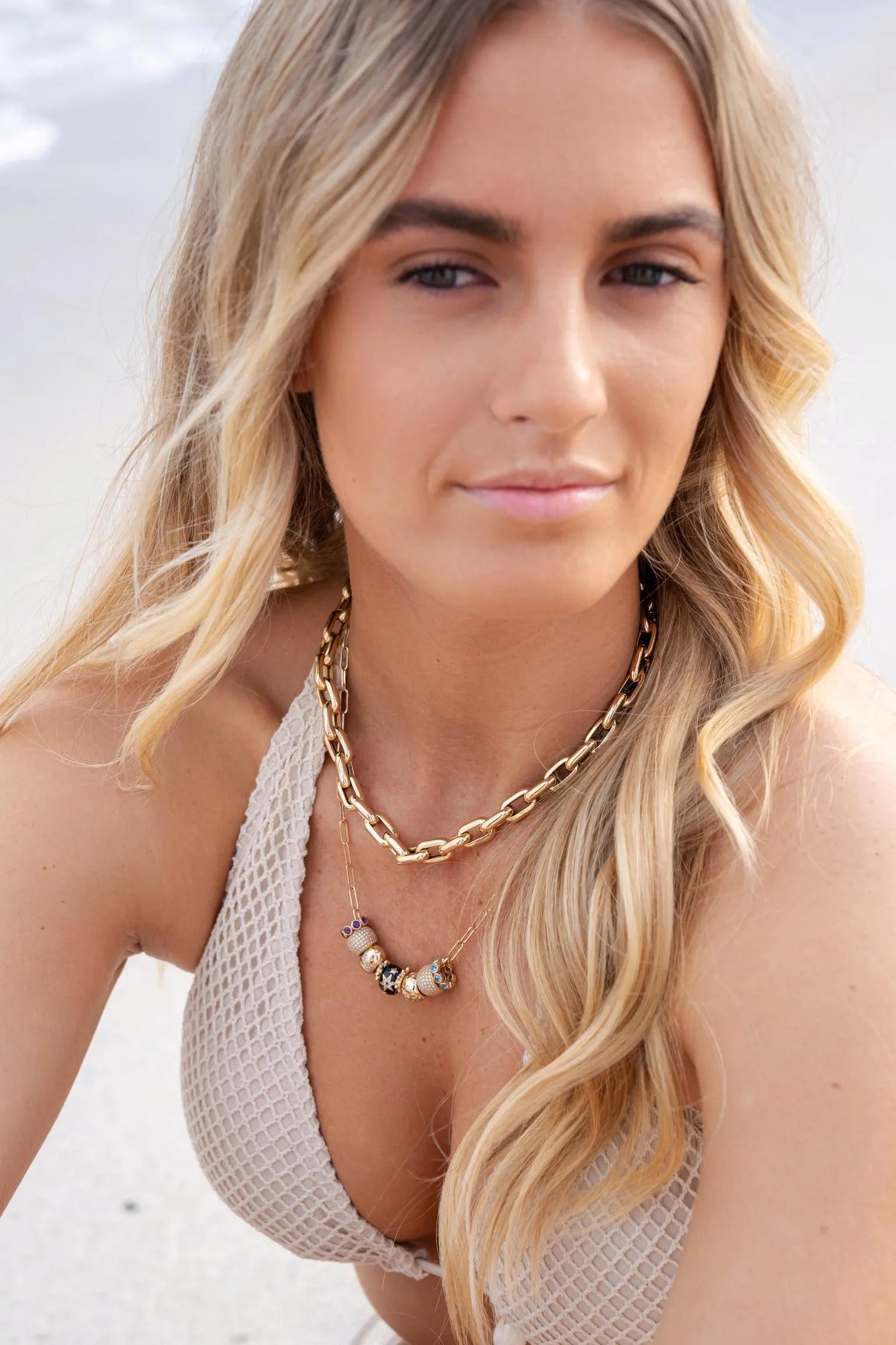 LARGE 14K GOLD RECTANGULAR LINK TINA CHAIN