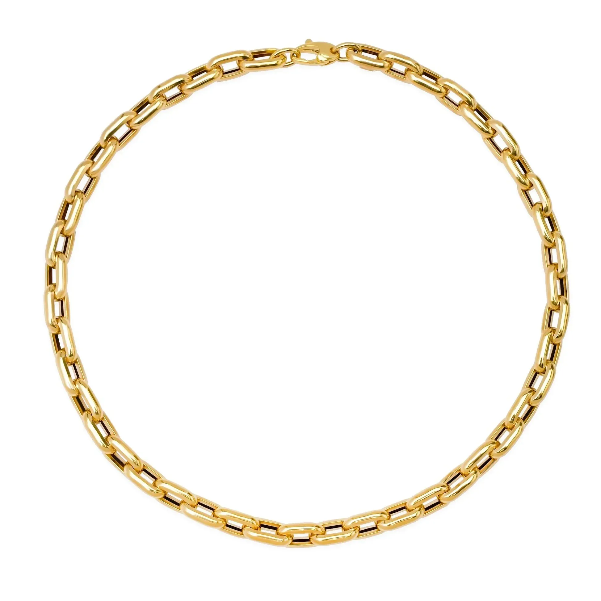 LARGE 14K GOLD RECTANGULAR LINK TINA CHAIN