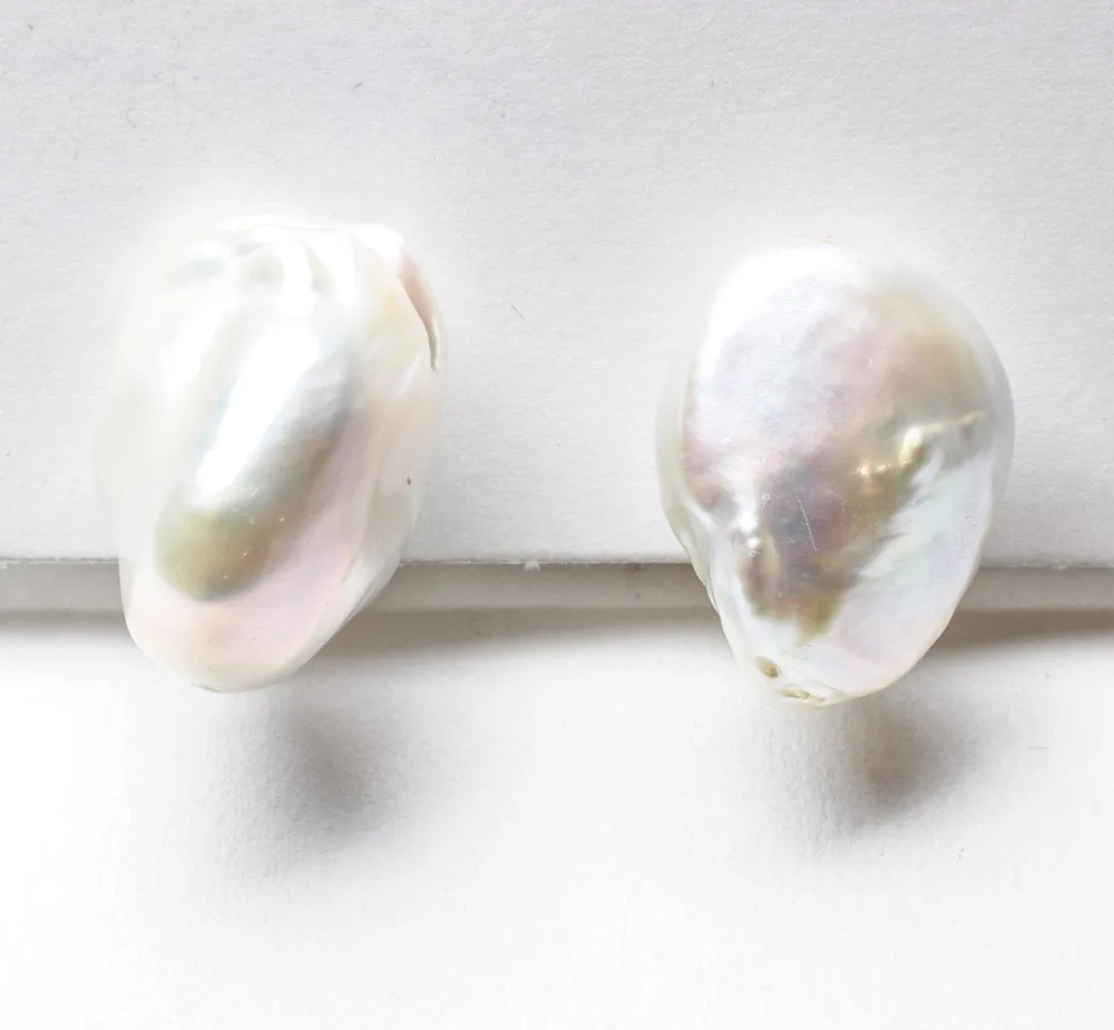 Large Baroque Pearls on clips