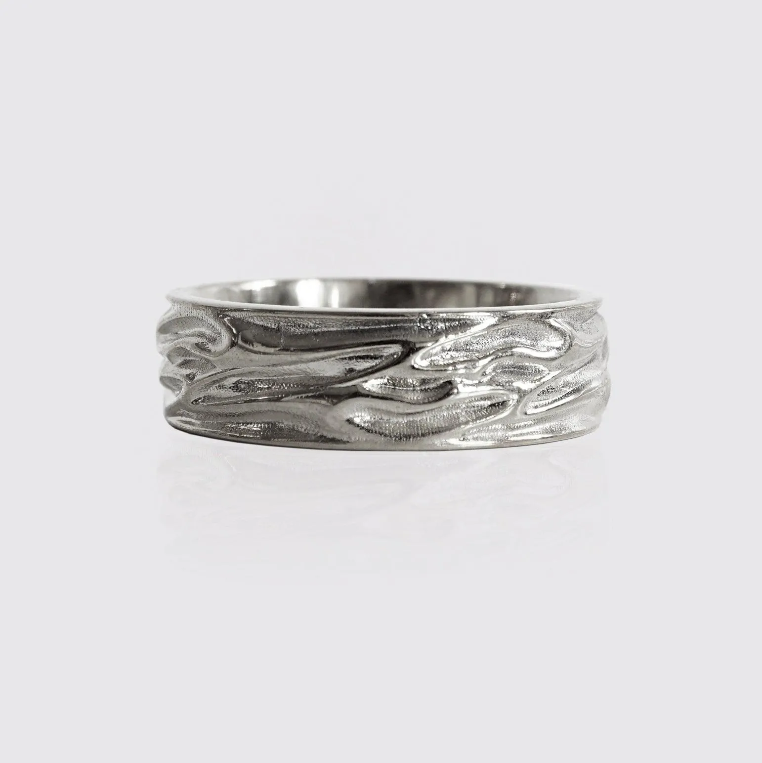 Liquid Ring Band in Sterling Silver and 14K Gold, 7mm