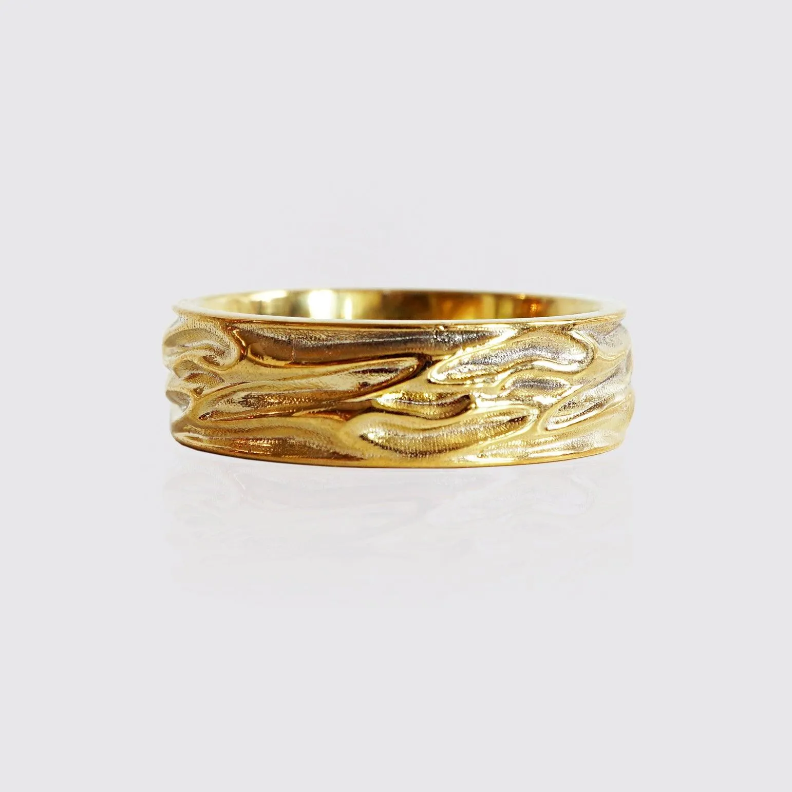 Liquid Ring Band in Sterling Silver and 14K Gold, 7mm