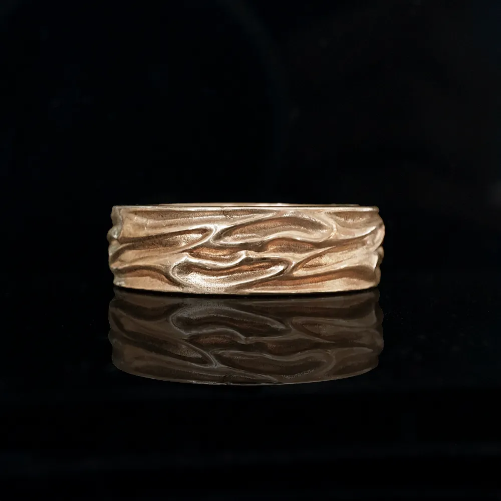 Liquid Ring Band in Sterling Silver and 14K Gold, 7mm
