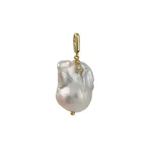 Liven - Baroque Pearl Charm Clip Clasp with Diamond