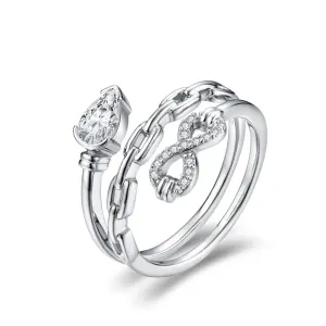 Luxurious Pear Cut Diamond Infinity Chain Engagement Ring
