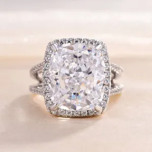Luxurious Split Shank Halo Cushion Cut Engagement Ring