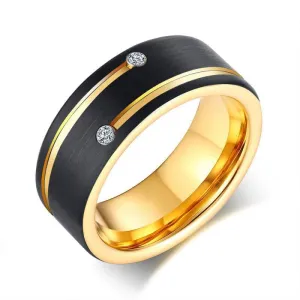 Luxurious Tungsten Wedding Band with Diamond