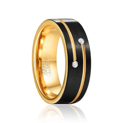 Luxurious Tungsten Wedding Band with Diamond