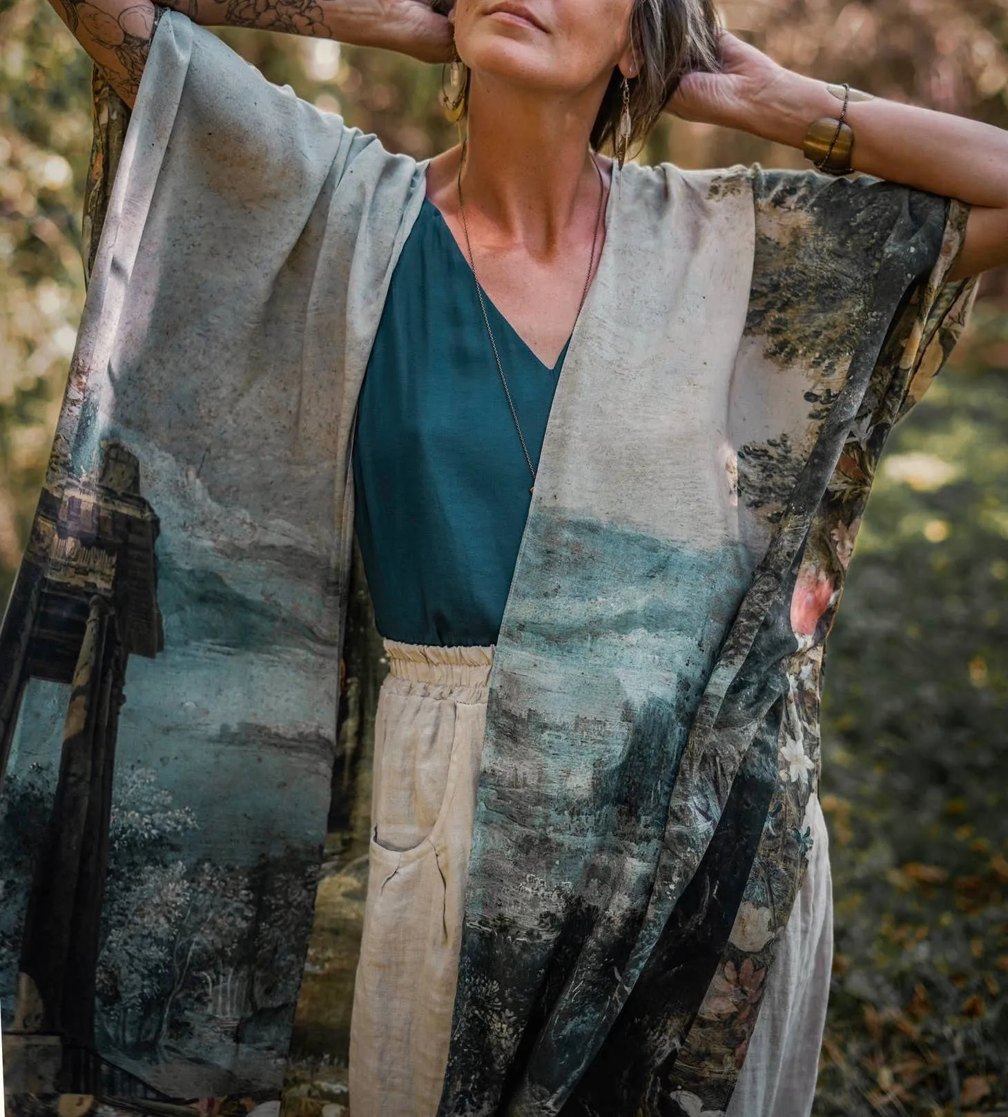 Luxury Art Duster Kimono Robe, multiple styles