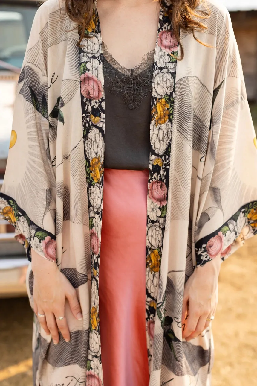 Luxury Art Duster Kimono Robe, multiple styles