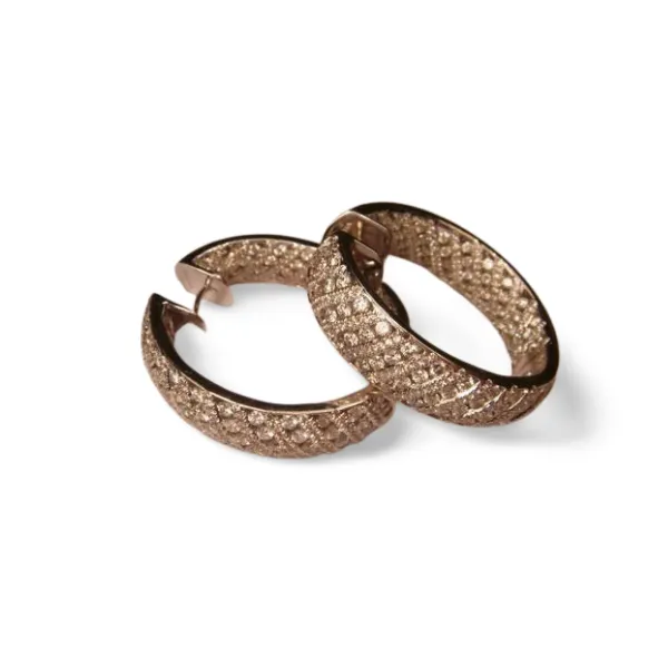 Magnificent Odelia 18K White Gold Diamond Hoop Hoops Earrings
