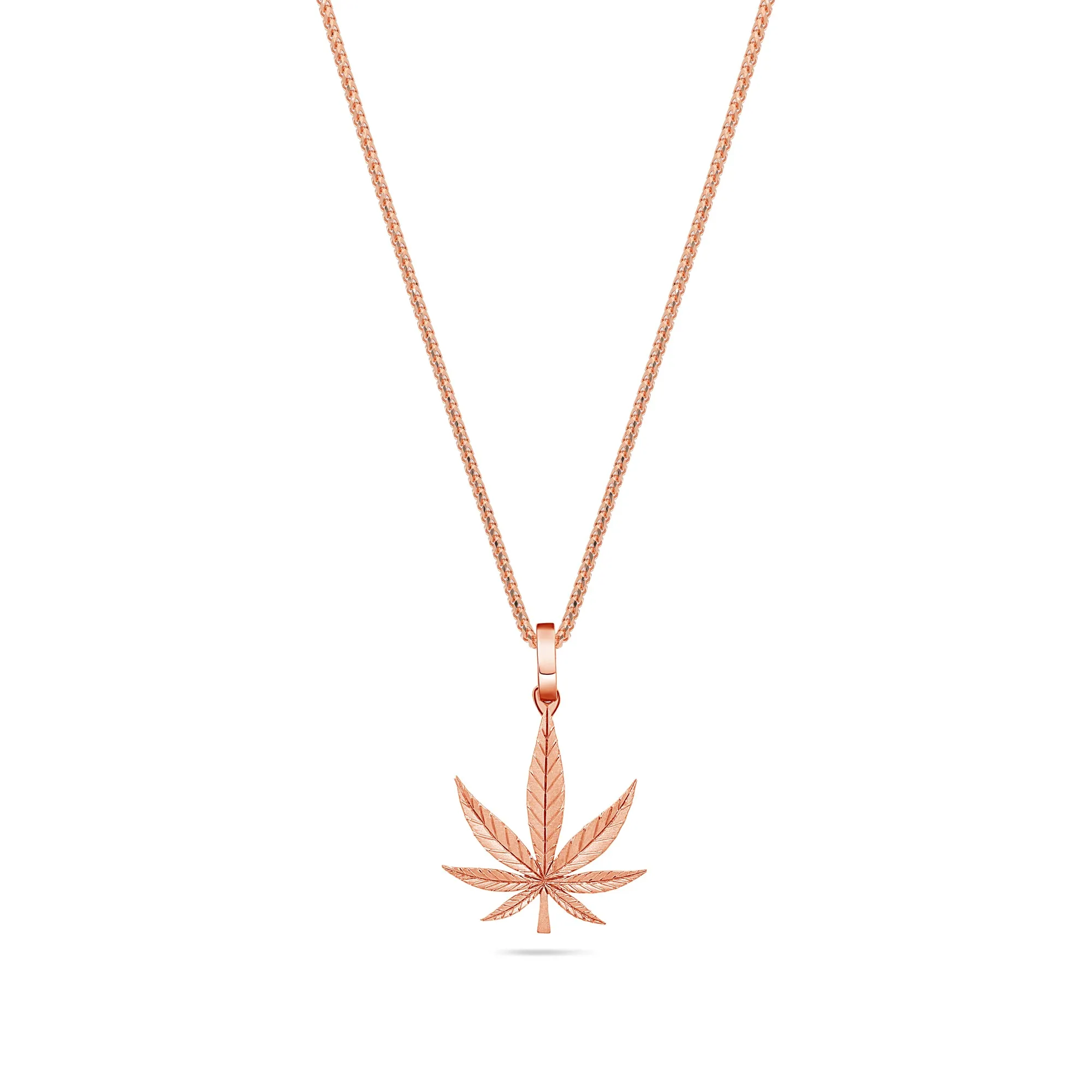 Micro Marijuana Leaf Piece (Solid Gold)
