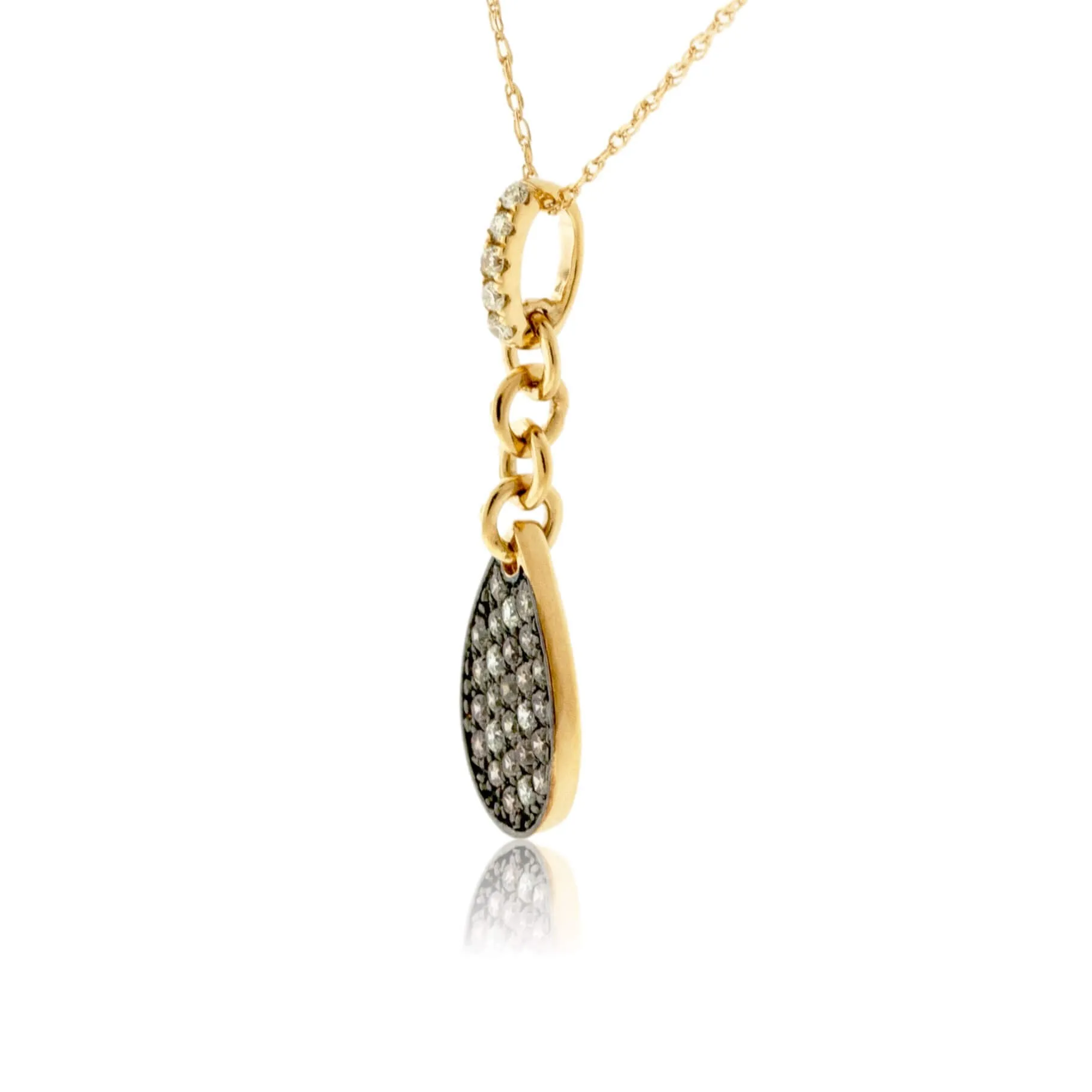 Mocha Diamond and Diamond Halo Style Pendant