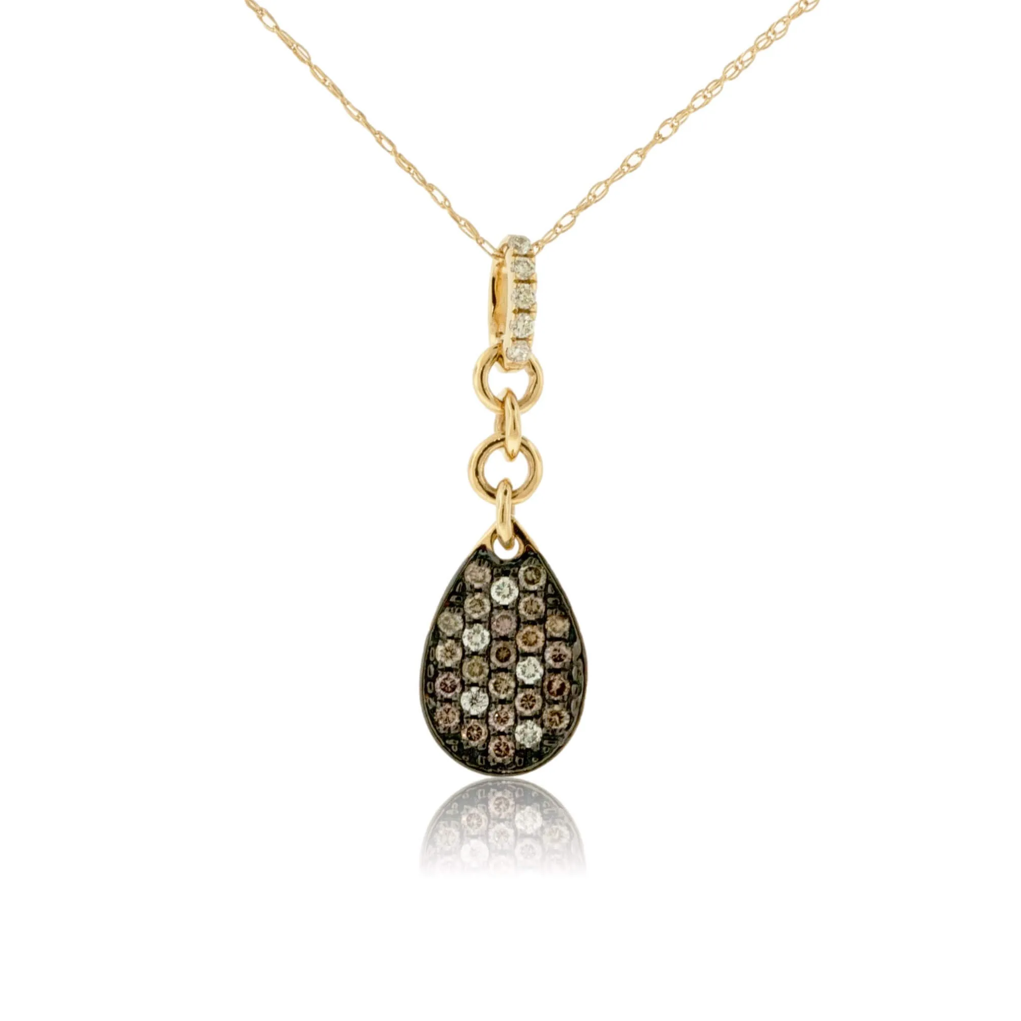 Mocha Diamond and Diamond Halo Style Pendant