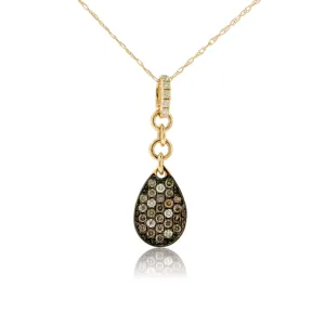 Mocha Diamond and Diamond Halo Style Pendant