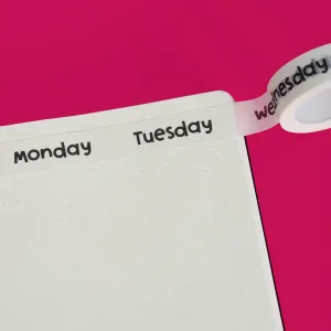 Monochrome Days of the Week Washi Tape