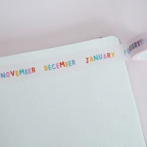 Months of the Year Washi Tape
