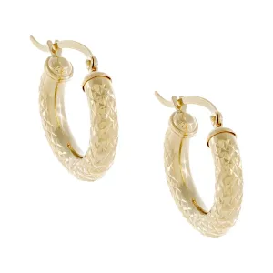 Moon Cut Hollow Hoop Earring 14K