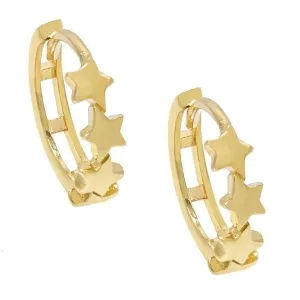 Multi Star Huggie Earring 14K