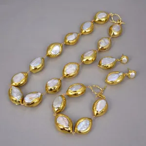 Natural Cultured Baroque Keshi Pearl Necklace