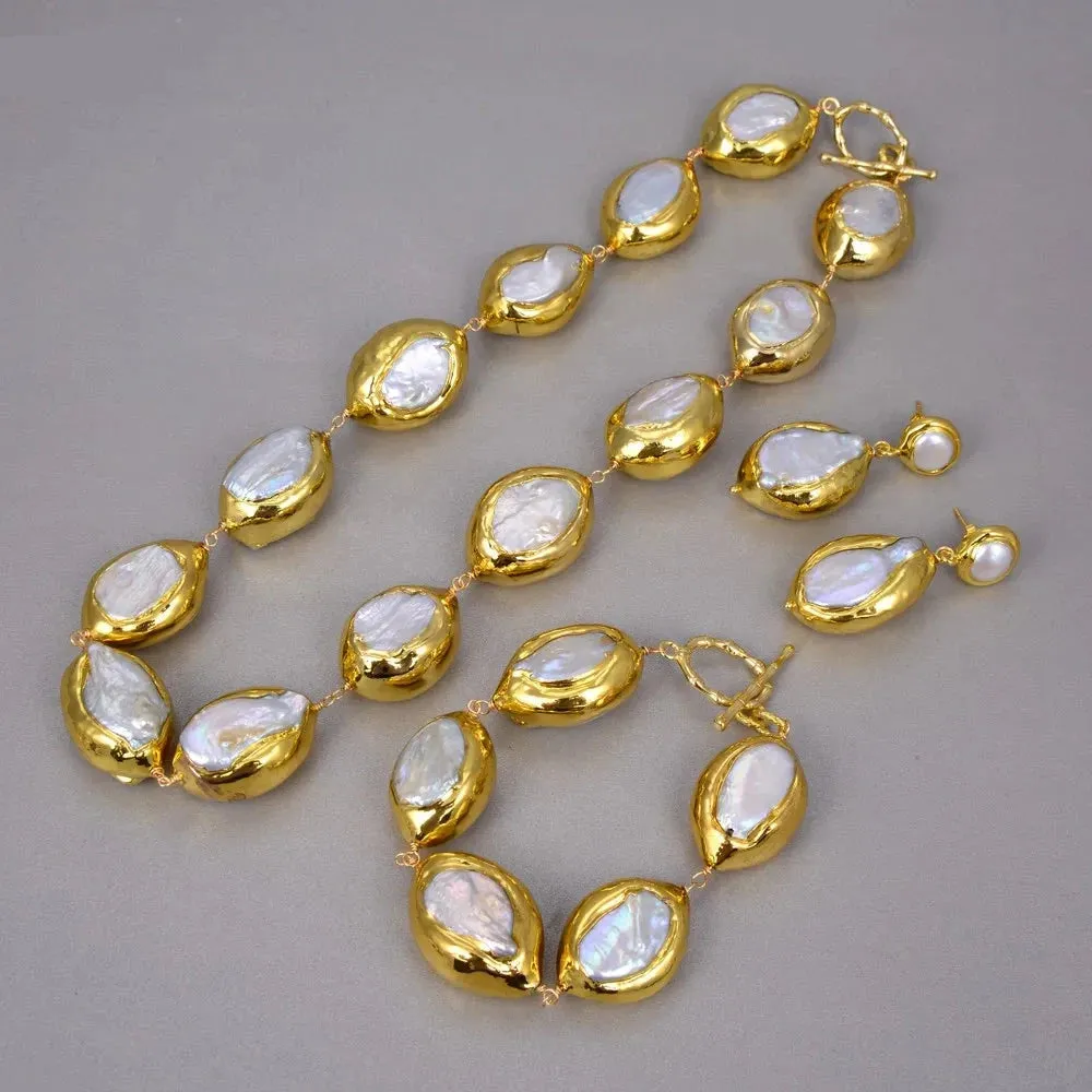 Natural Cultured Baroque Keshi Pearl Necklace