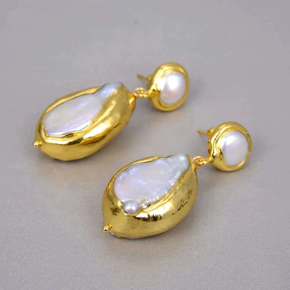 Natural Cultured Baroque Keshi Pearl Necklace