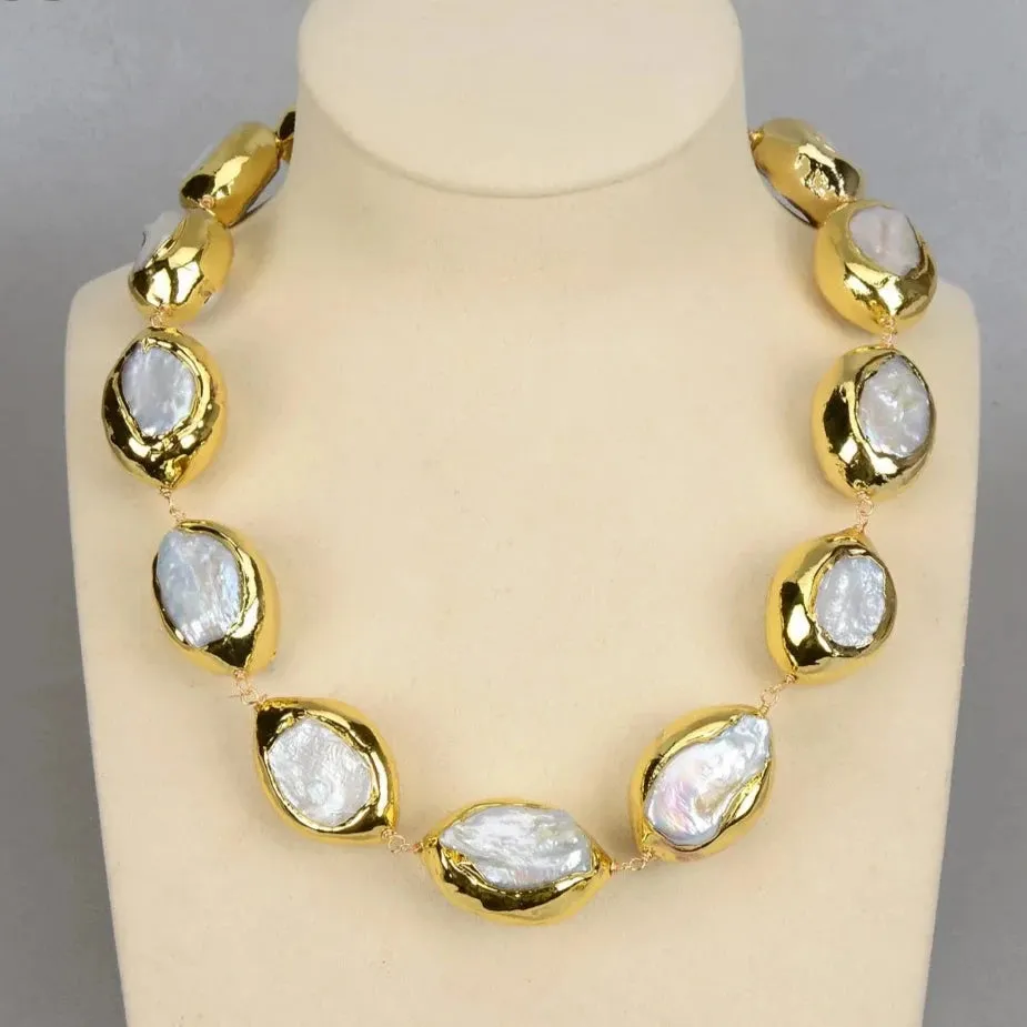 Natural Cultured Baroque Keshi Pearl Necklace