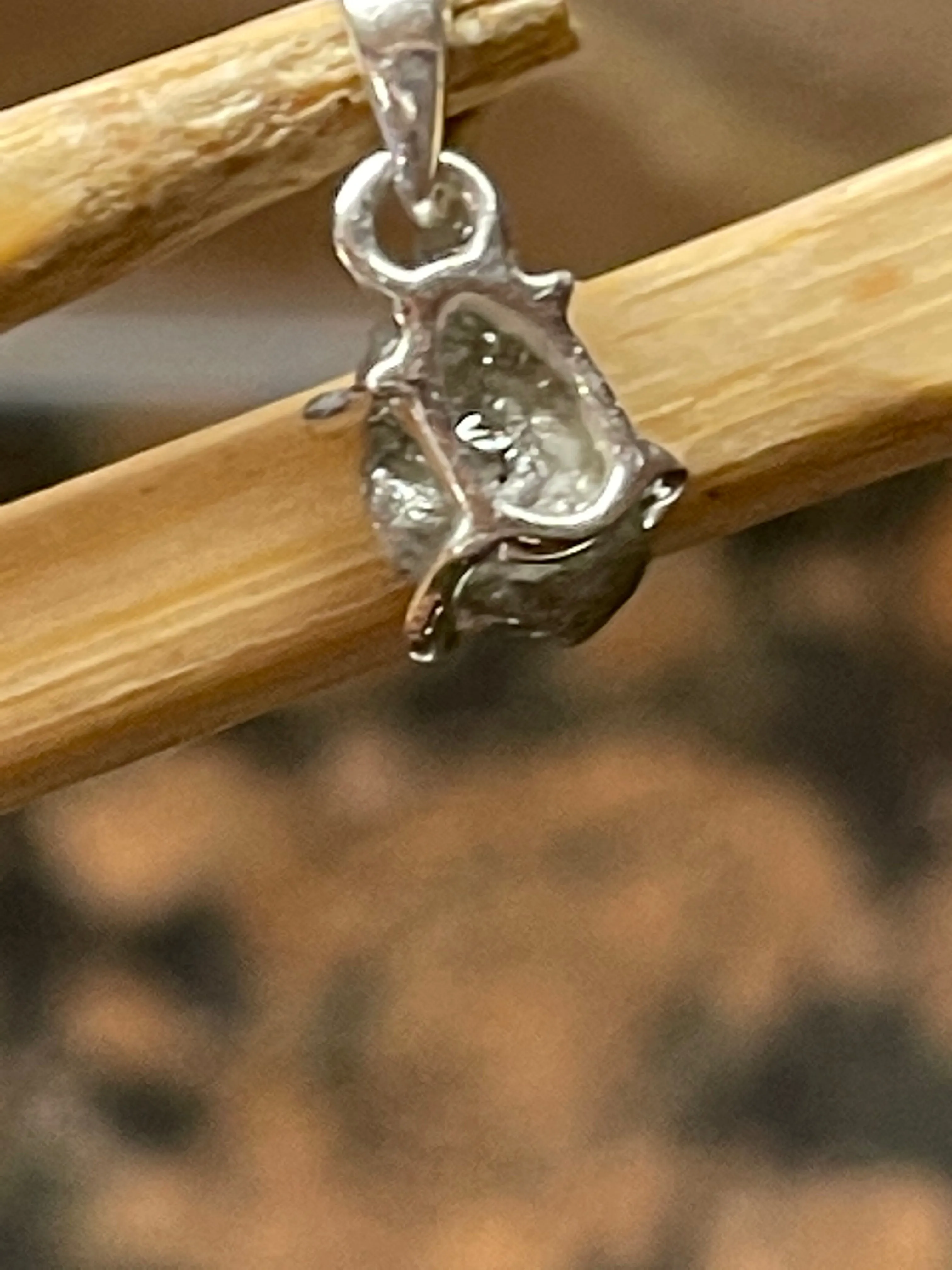 Natural Raw Diamond 925 Sterling Silver Pendant 15mm