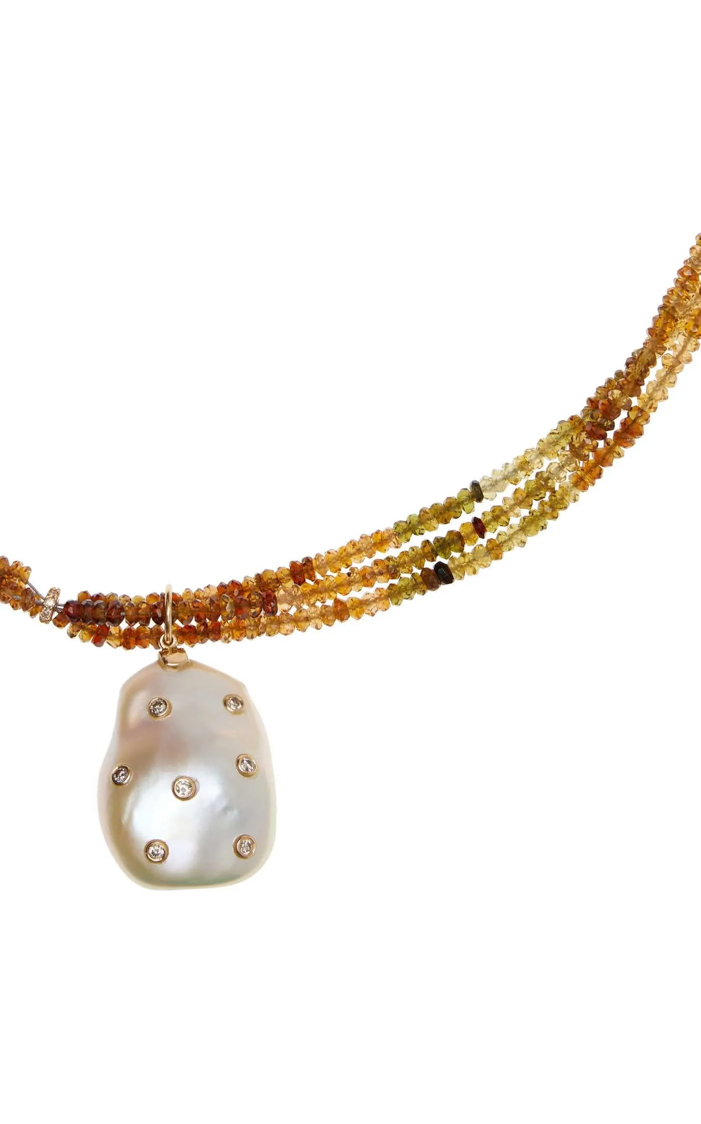 Ombre Chocolate Diamond Baroque Pearl Necklace