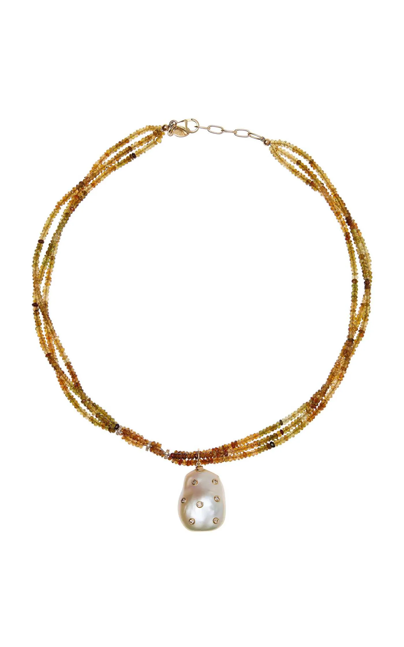 Ombre Chocolate Diamond Baroque Pearl Necklace