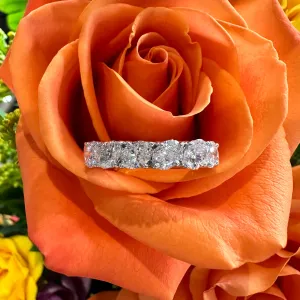 Oval Slanted Laboratory Grown Diamond Eternity Band 14K White Gold Ring
