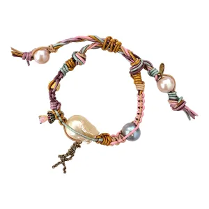 PASTEL BARBIE TRIPPING LEATHER ROCKSTAR BRACELET