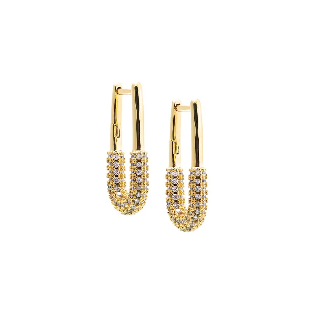 Pavé Oval Shape Huggie Earring
