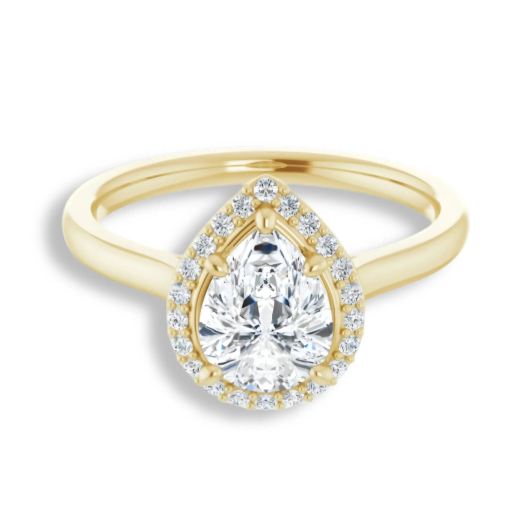 Pear Cut Diamond Halo Engagement Ring