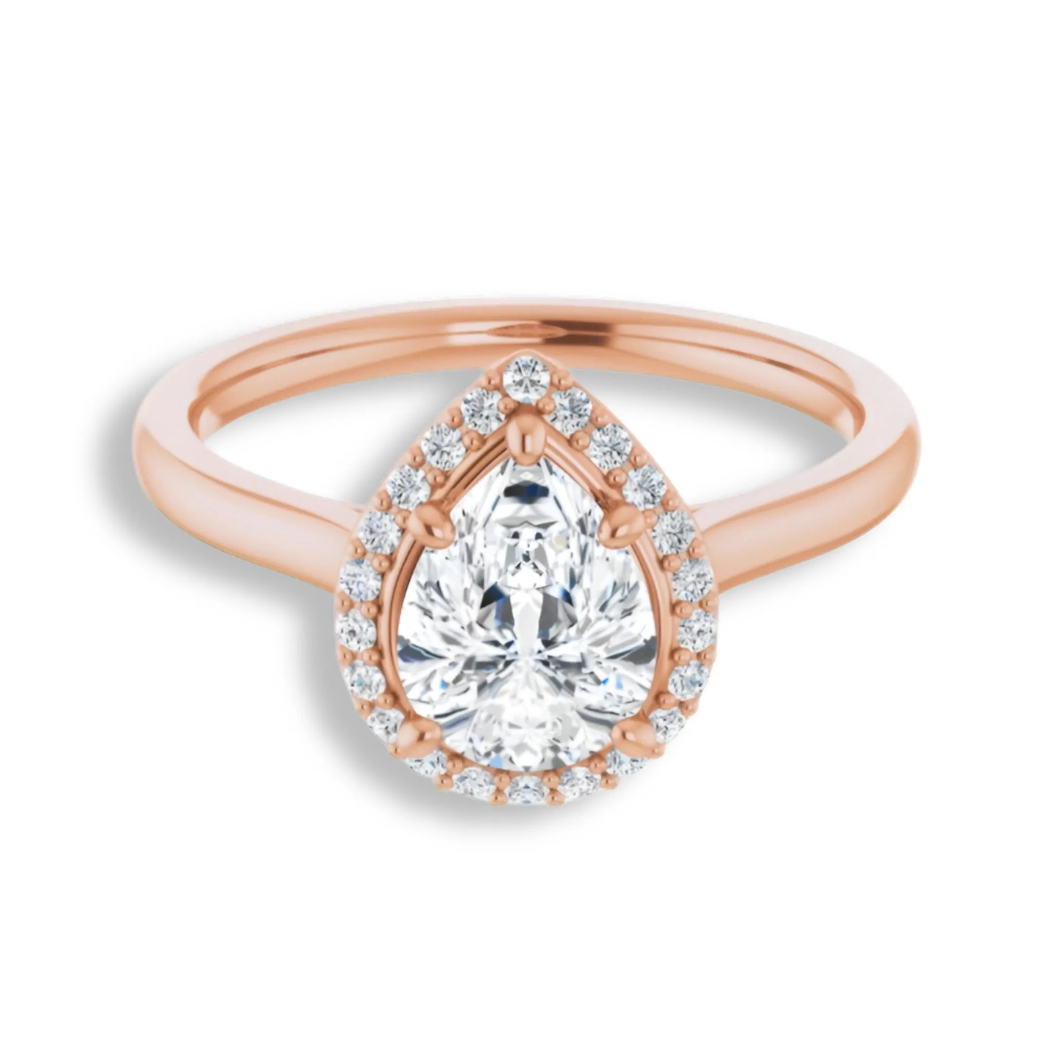Pear Cut Diamond Halo Engagement Ring