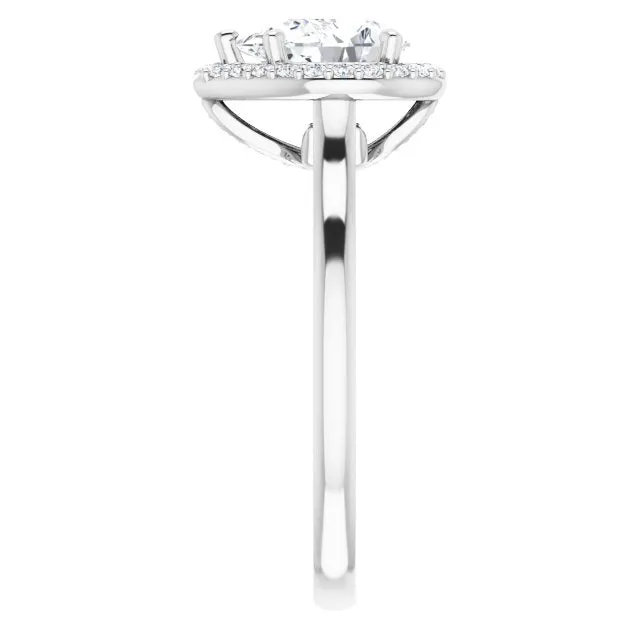 Pear Cut Diamond Halo Engagement Ring